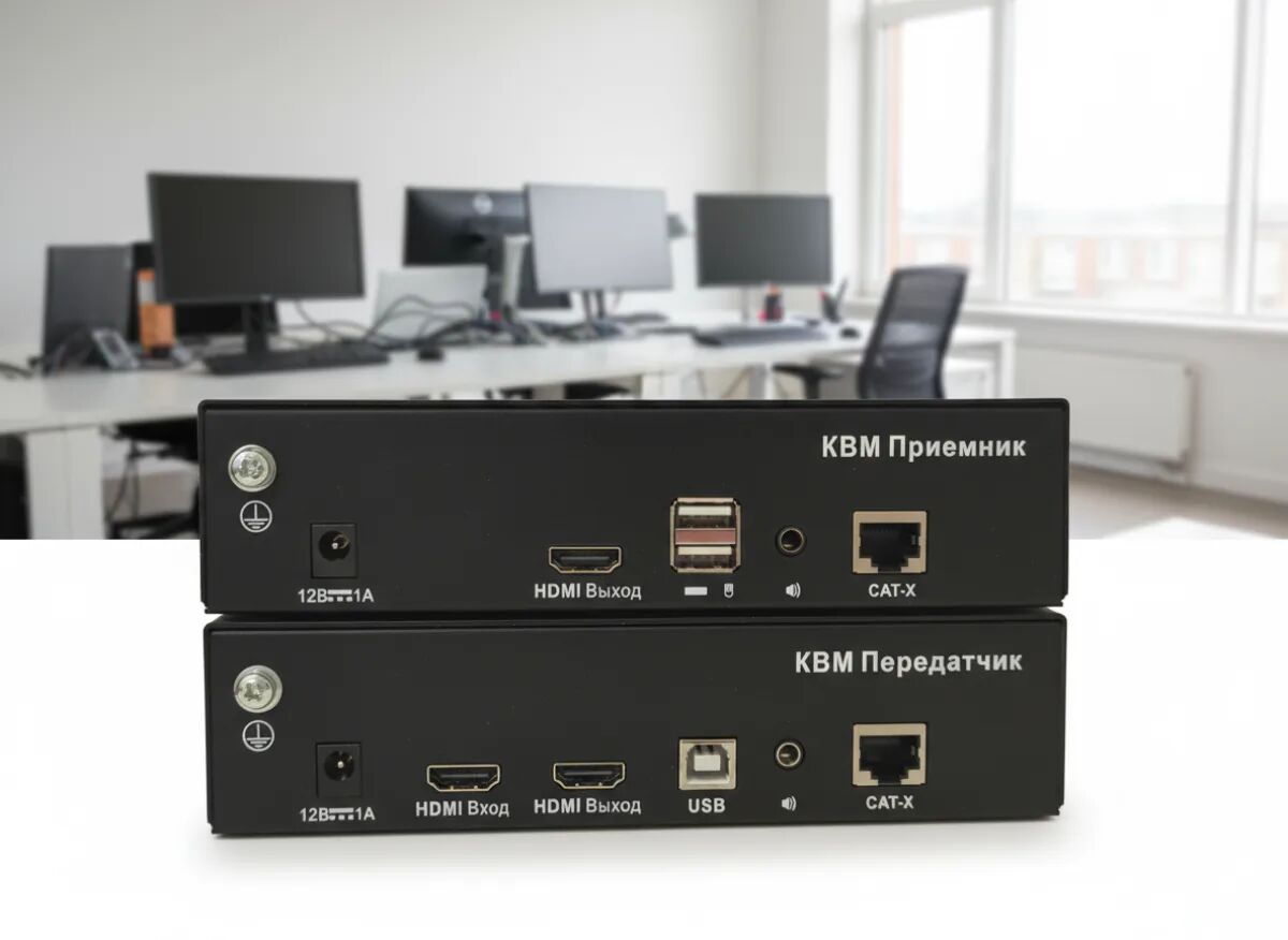 Evetron LHC 1UA: Full HD KVM 150 м по витой паре