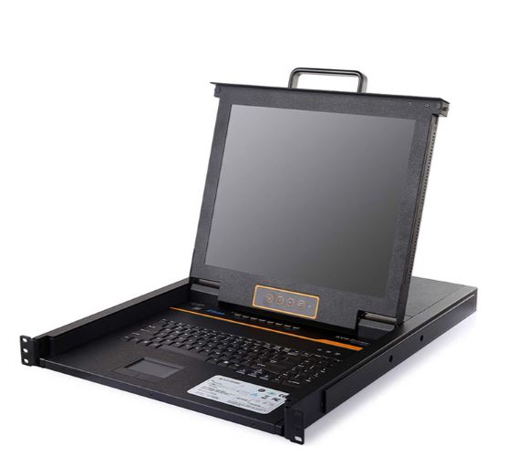 19-дюймовая IP KVM-консоль Evetron RD V1916V-IP для локального и удалённого управления до 16 компьютерами или серверами через VGA и USB.