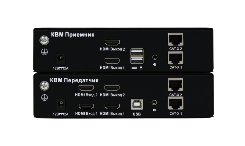 Двухмониторный HDMI KVM-удлинитель Evetron LHC 2UA