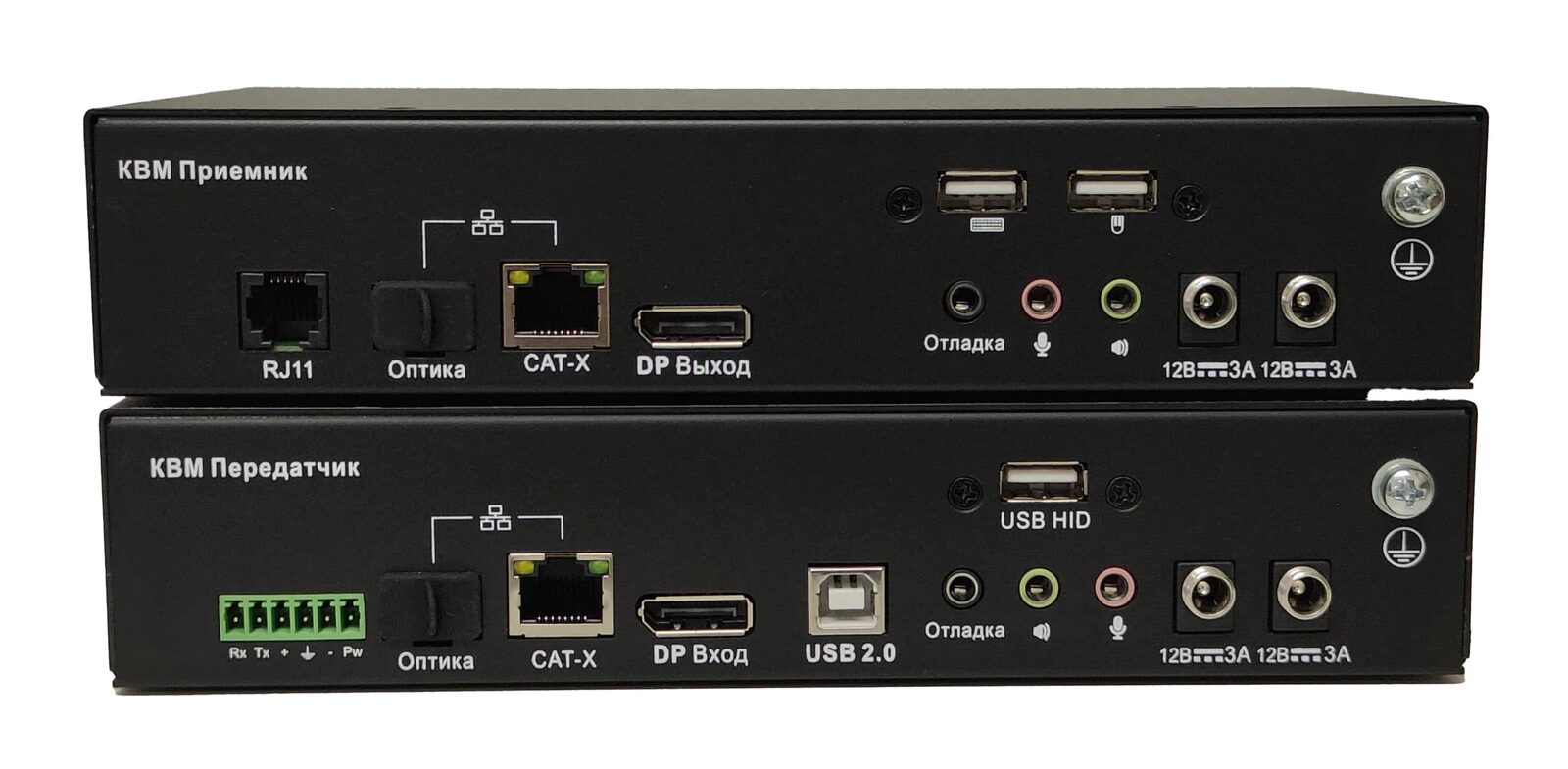 Одномониторный матричный DisplayPort IP KVM-удлинитель Evetron ADPFC 1U2AR-SK-SW