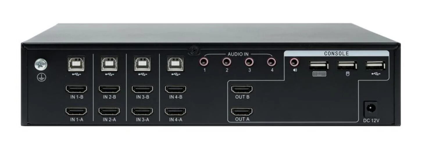 Четырёхпортовый HDMI KVM-переключатель Evetron SH 42U2ASK — основной вид устройства