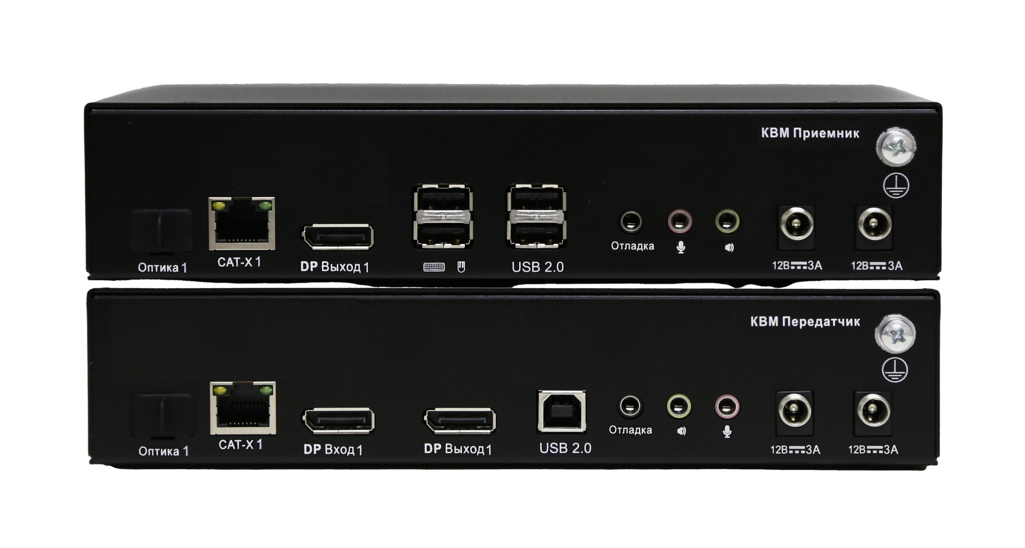 Одномониторный DisplayPort KVM-удлинитель с резервным питанием Evetron LDPFC 1U2AR-RED-SK